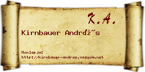 Kirnbauer András névjegykártya