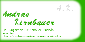 andras kirnbauer business card
